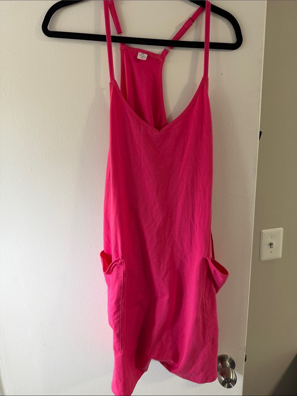 Hot Pink Women's Sleeveless Pocket Dress